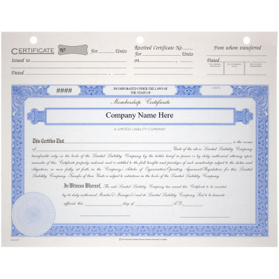 BLUTO 03 LLC Membership Certificates | Quantity of 20 or More
