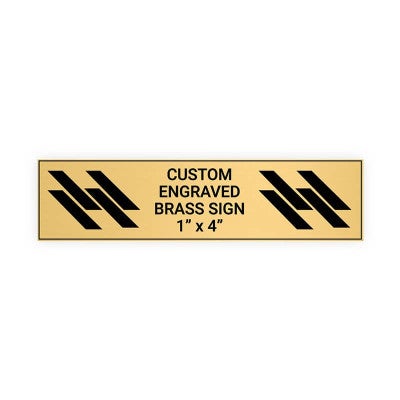 Horizontal Engraved Heavy Brass Signs 1" x 4"