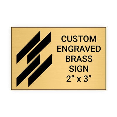 Horizontal Engraved Heavy Brass Signs 2" x 3"