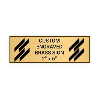 Horizontal Engraved Heavy Brass Signs 2" x 6"