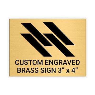 Horizontal Engraved Heavy Brass Signs 3" x 4"