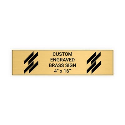 Horizontal Engraved Heavy Brass Signs 4" x 16"