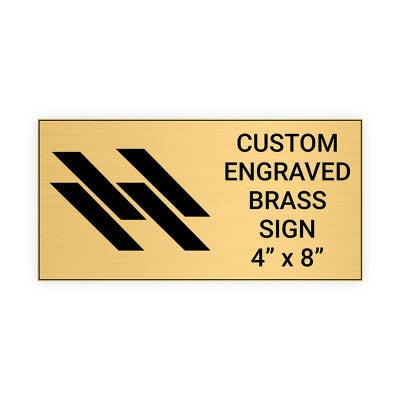 Horizontal Engraved Heavy Brass Signs 4" x 8"