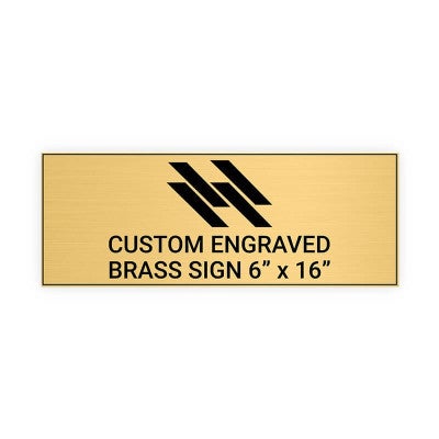 Horizontal Engraved Heavy Brass Signs 6" x 16"