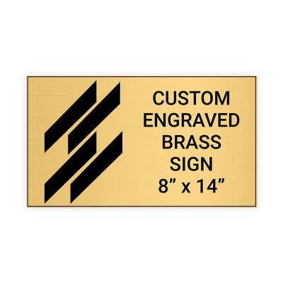 Horizontal Engraved Heavy Brass Signs 8" x 14"