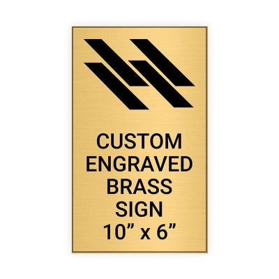 Vertical Engraved Heavy Brass Signs 10" x 6"