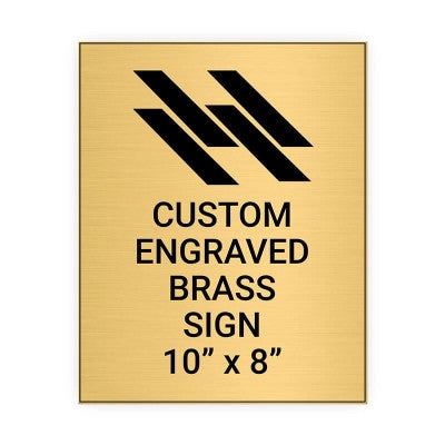 Vertical Engraved Heavy Brass Signs 10" x 8"
