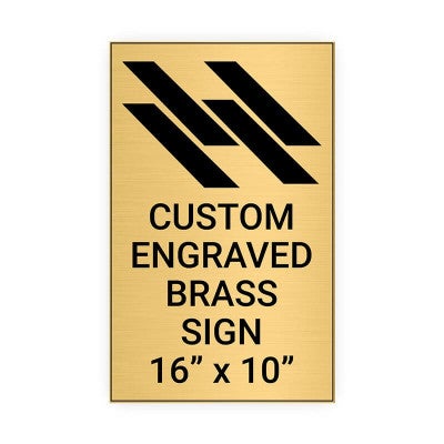 Vertical Engraved Heavy Brass Signs 16" x 10"