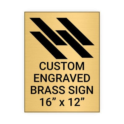 Vertical Engraved Heavy Brass Signs 16" x 12"