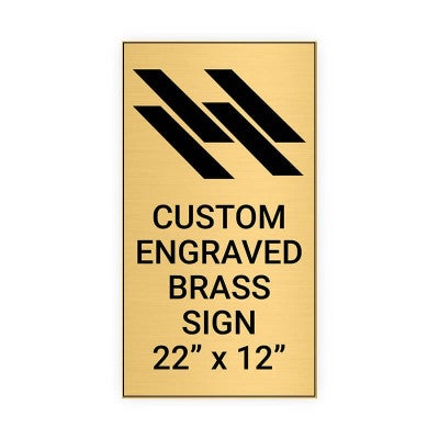 Vertical Engraved Heavy Brass Signs 22" x 12"