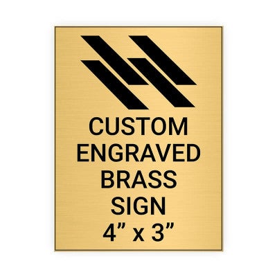 Vertical Engraved Heavy Brass Signs 4" x 3"