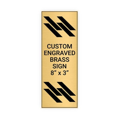 Vertical Engraved Heavy Brass Signs 8" x 3"