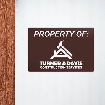Engraved plastic sign displayed on a wall