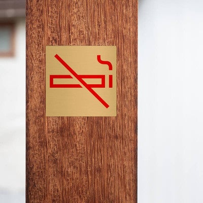 3x3 printed brass sign displayed on a wall