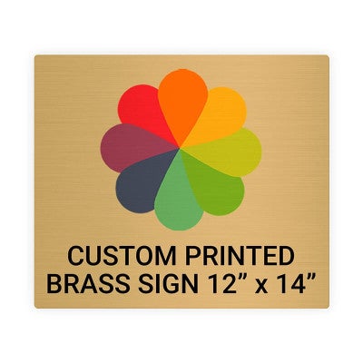 Horizontal Full Color Brass Signs 12" x 14"