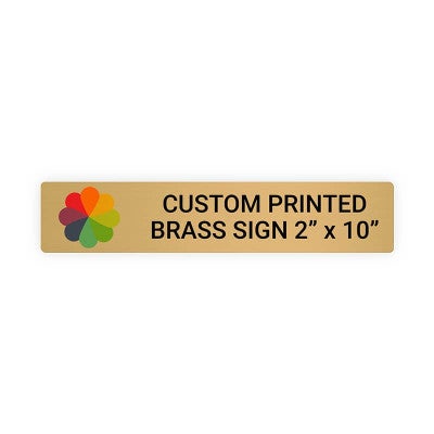 Horizontal Full Color Brass Signs 2" x 10"