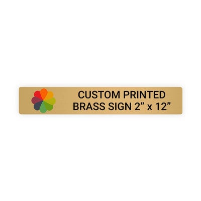 Horizontal Full Color Brass Signs 2" x 12"