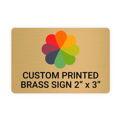 Horizontal Full Color Brass Signs 2" x 3"