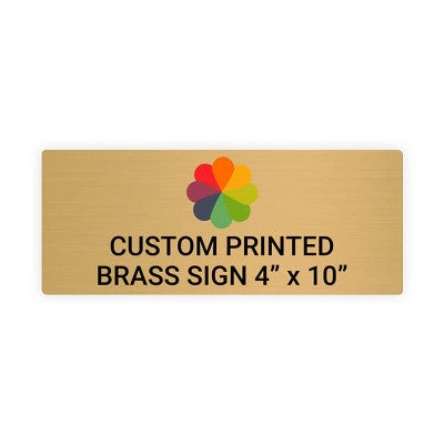 Horizontal Full Color Brass Signs 4" x 10"