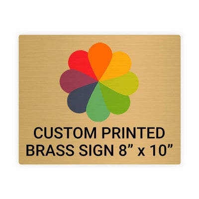 Horizontal Full Color Brass Signs 8" x 10"