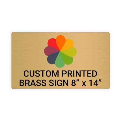 Horizontal Full Color Brass Signs 8" x 14"