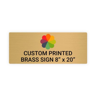 Horizontal Full Color Brass Signs 8" x 20"
