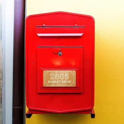 1" x 2" Custom Plastic Sign on a Mail Box