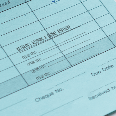 Light Boutiqe Lettering 4 Line custom Form Stamp Lifestyle