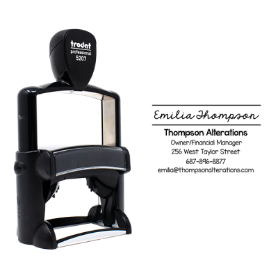 Custom Script 6 Line Profession Stamp with Body