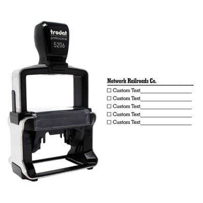 Custom Business Name With Boxes 4 Line Form Stamp with Body