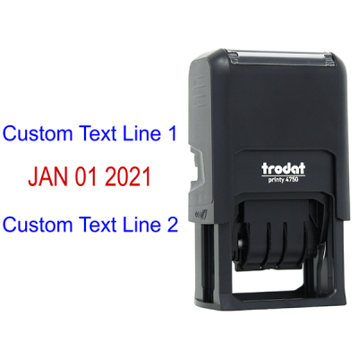 Self-Inking Top and Bottom Line Custom Date Stamp Body and Design