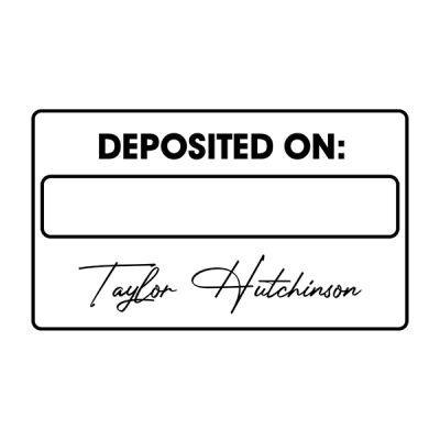Deposited On with Custom Script Name Financial Stamp