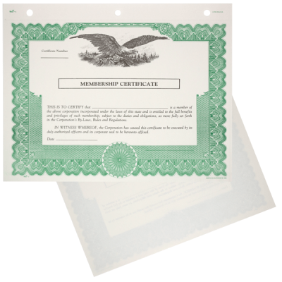 Duke 6 Non-Profit Stock Certificates - Blank Set of 20