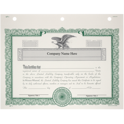 Duke 16 LLC Membership Certificates | Quantity of 20 or More