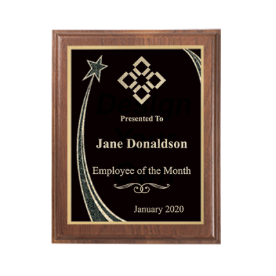 Employee of the Month Rising Star Walnut Plaque