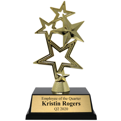 Employee of the Quarter 5-Star Gold Award Trophy