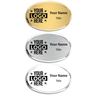 Engraved Executive Beveled Oval Badges