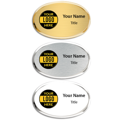 Full Color Beveled Oval Badges