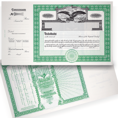 GOES 364 Blank Capital Stock Certificates | Quantity of 20 or More