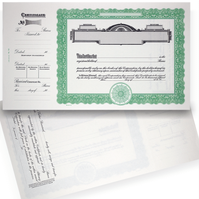 GOES 722 Blank Standard Stock Certificates | Quantity of 20 or More