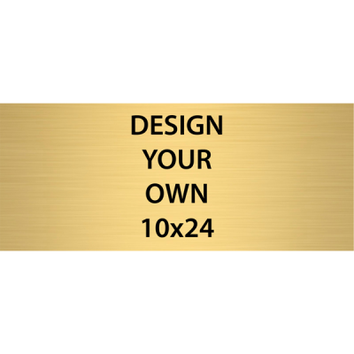 Horizontal Engraved Heavy Brass Signs 10" x 24"