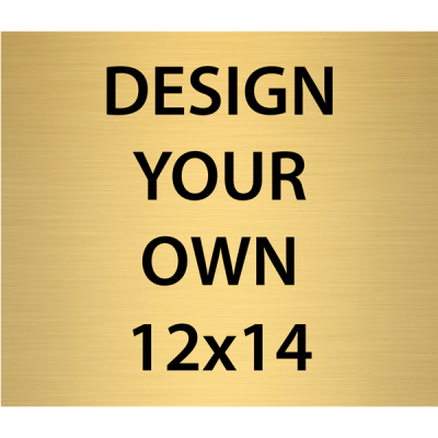 Horizontal Engraved Heavy Brass Signs 12" x 14"