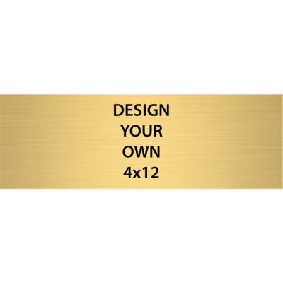 Horizontal Engraved Heavy Brass Signs 4" x 12"