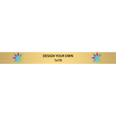 Horizontal Full Color Brass Signs 1" x 10"