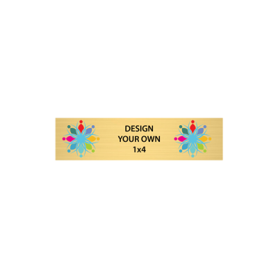Horizontal Full Color Brass Signs 1" x 4"