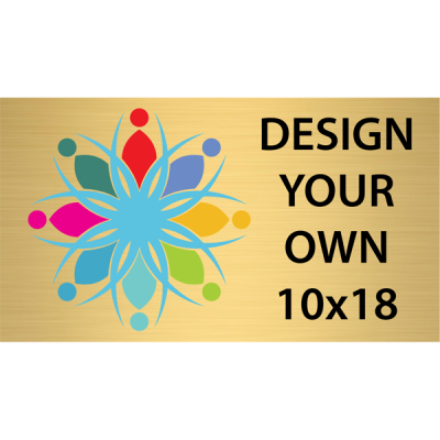 Horizontal Full Color Brass Signs 10" x 18"