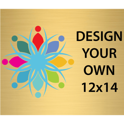 Horizontal Full Color Brass Signs 12" x 14"