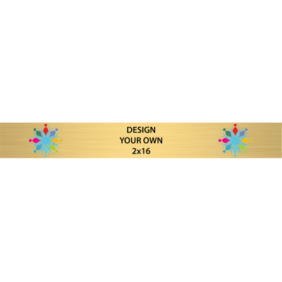 Horizontal Full Color Brass Signs 2" x 16"