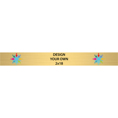 Horizontal Full Color Brass Signs 2" x 18"