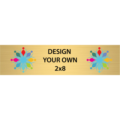 Horizontal Full Color Brass Signs 2" x 8"